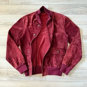 Vintage 80’s BATTAGLIA Reversible Suede Leather Bomber Jacket Size 42 / Medium